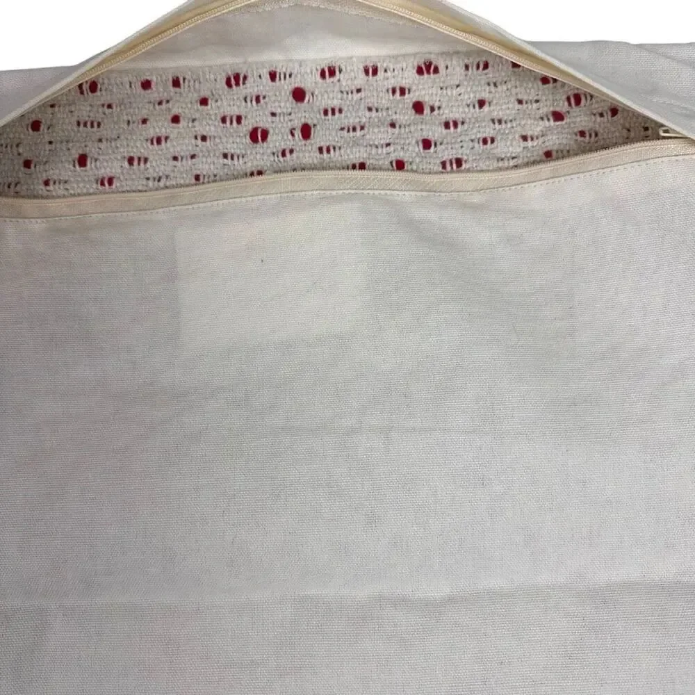 Le Pouf Textured Pillow Covers Red Cream No Pillow